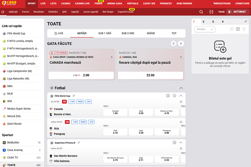 Casă de pariuri online Casa Pariurilor