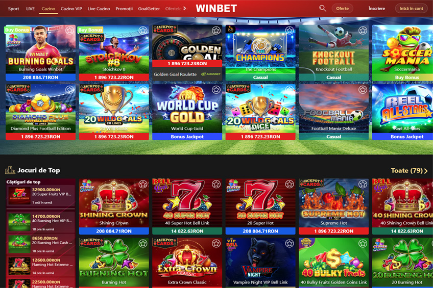 Retrageri instant la cazinoul Winbet