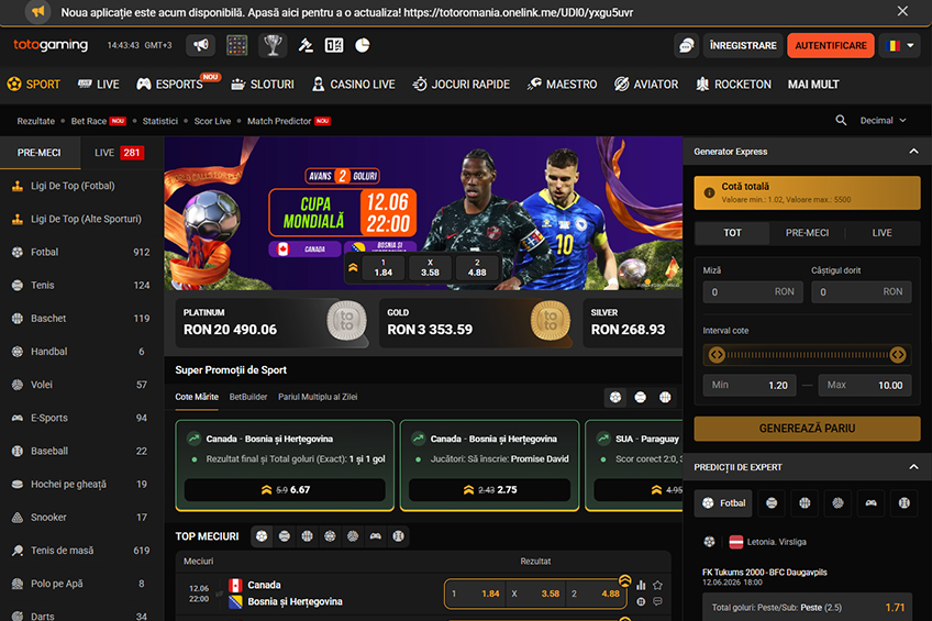 Casă de pariuri online TotoGaming